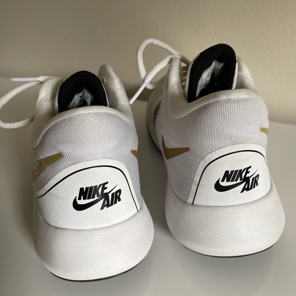 Nike Air Precision II DC1811-100 White/Gold Basketball Shoes Mens Size 8 - Picture 4 of 10